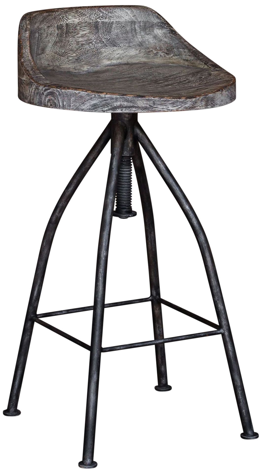Uttermost Kairu 33" Black and Gray Glaze Swivel Bar Stool
