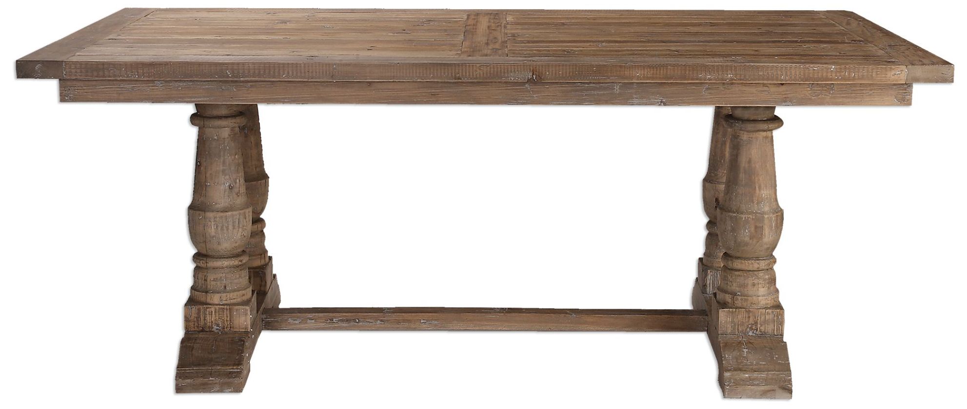 Uttermost Stratford 76"W Stony Gray Wash Wood Dining Table 16E38
