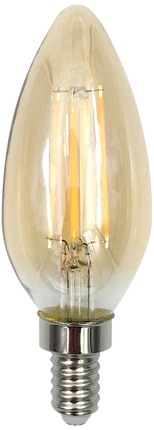 40W Equivalent Amber 4W LED Dimmable Filament Candelabra 16G43