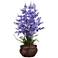 Purple Dancing Lady 30" High Faux Flowers in Burgundy Pot
