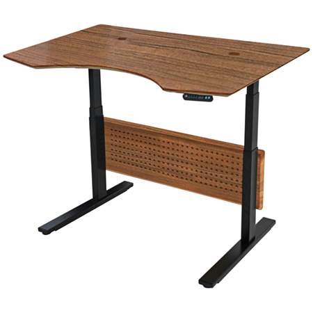 Prestige 51" Wide Teak Wood Adjustable Sit-Stand Desk