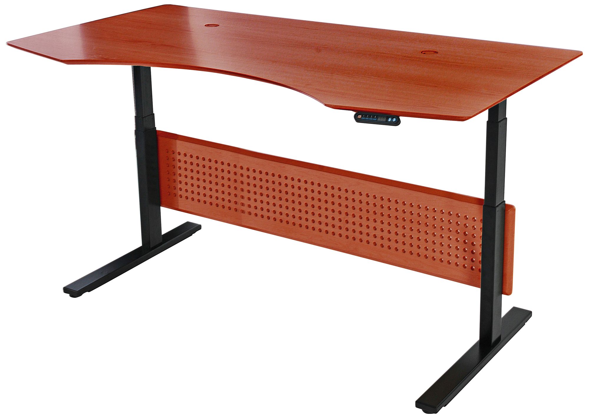 Prestige 75" Wide Cherry Wood Adjustable Sit-Stand Desk