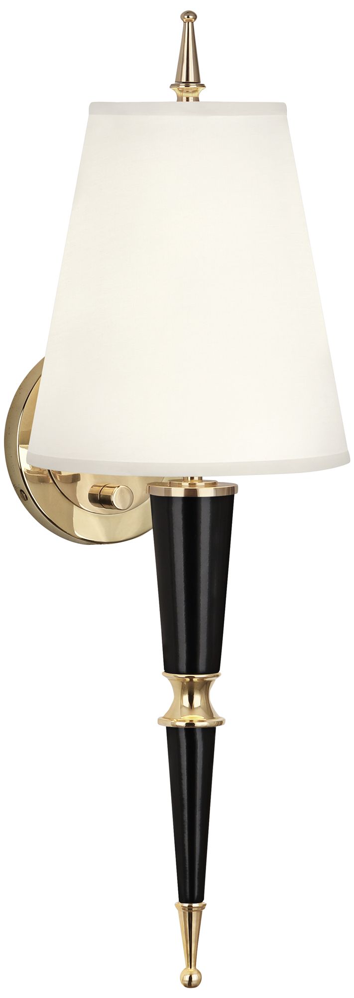 Versailles 23 1/4" High Fondine Shade Black Lacquer Wall Lamp