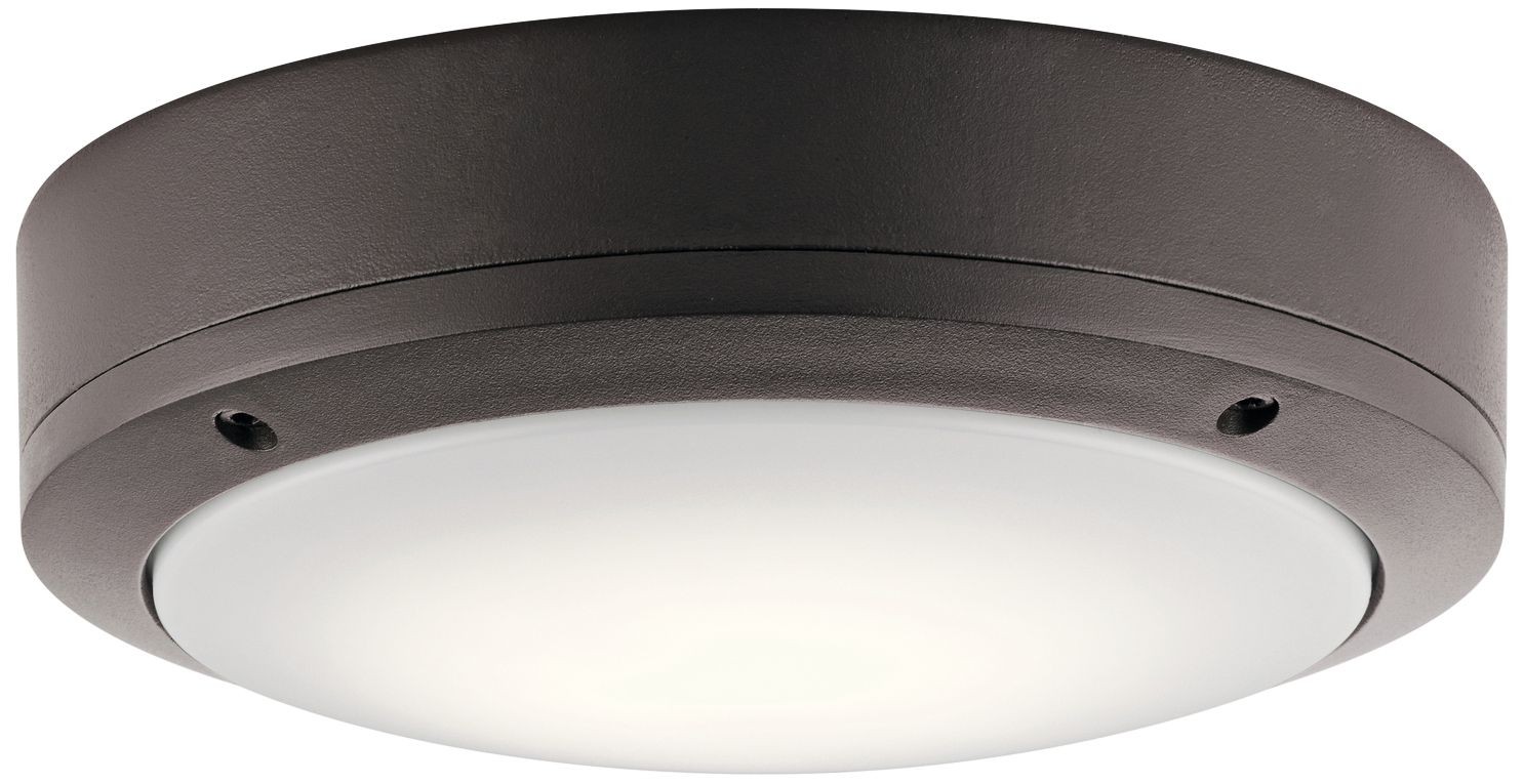 Kichler Galveston 9" Wide Bronze LED Outdoor Ceiling Light
