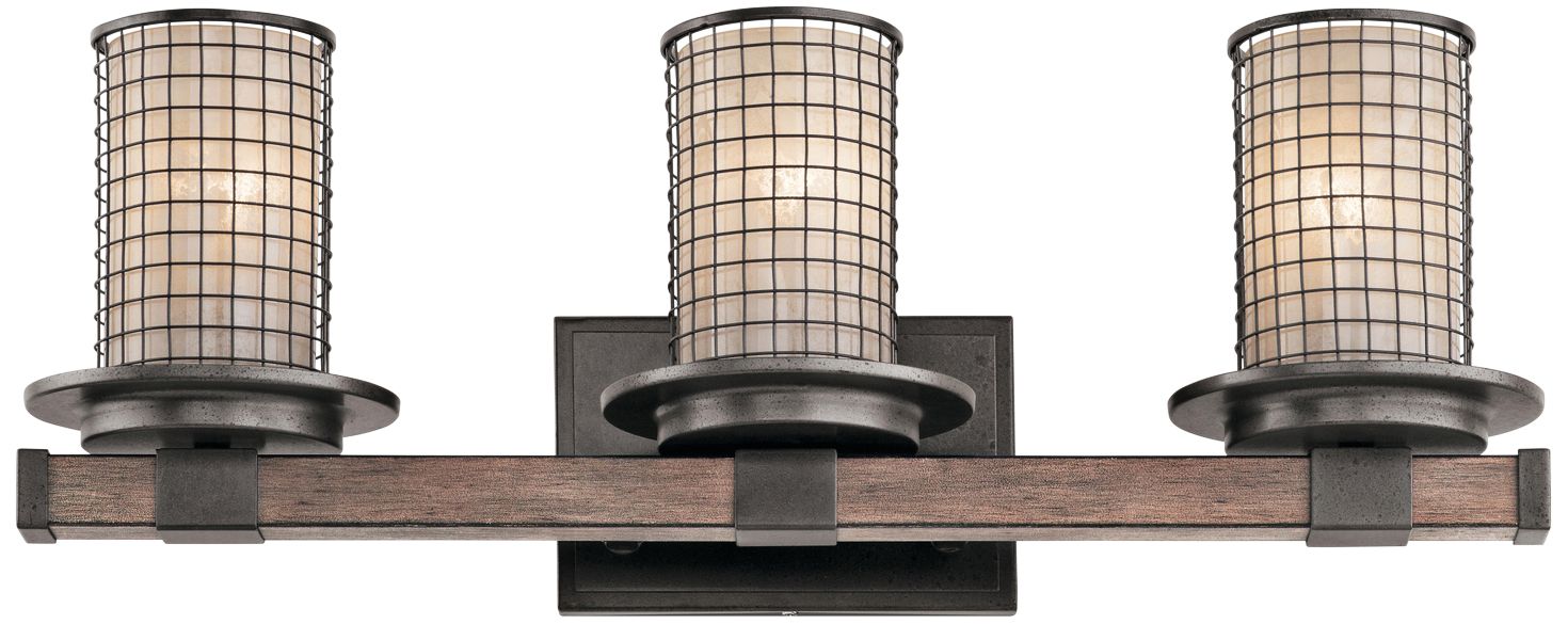 Kichler Ahrendale 24" Wide Anvil Iron 3-Light Bath Light