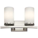 Kichler Crosby 8 3/4&quot;H Brushed Nickel 2-Light Wall Sconce
