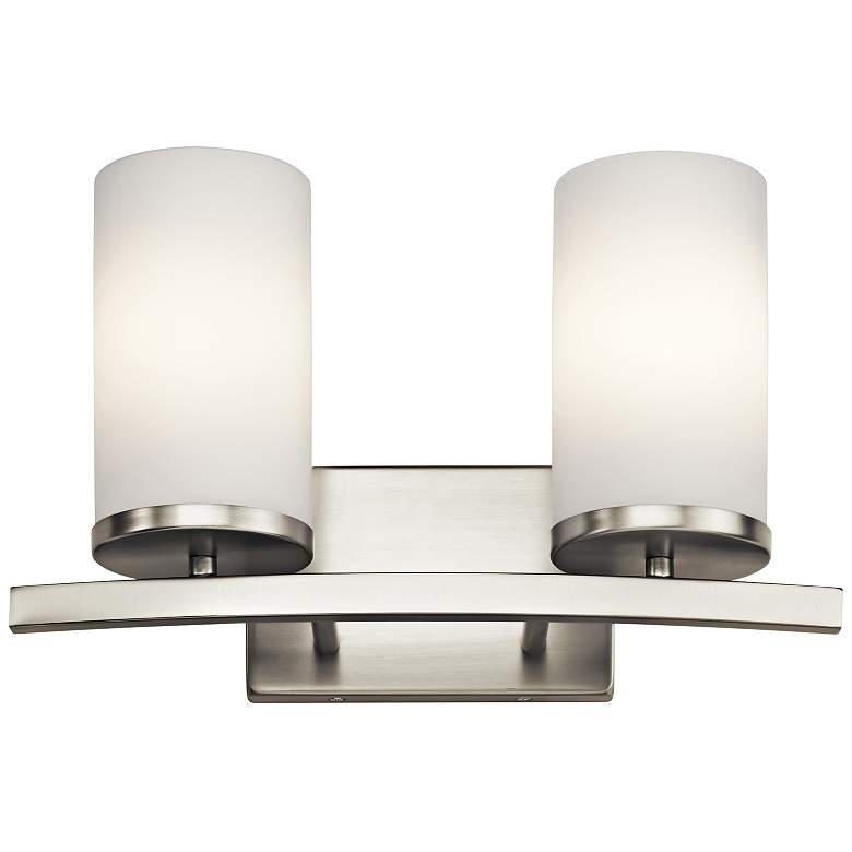 Image 2 Kichler Crosby 8 3/4"H Brushed Nickel 2-Light Wall Sconce