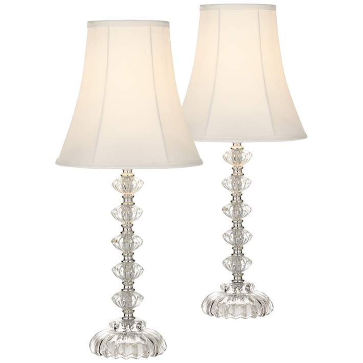 Bohemian Clear Stacked Glass Table Lamp Set Of 2
