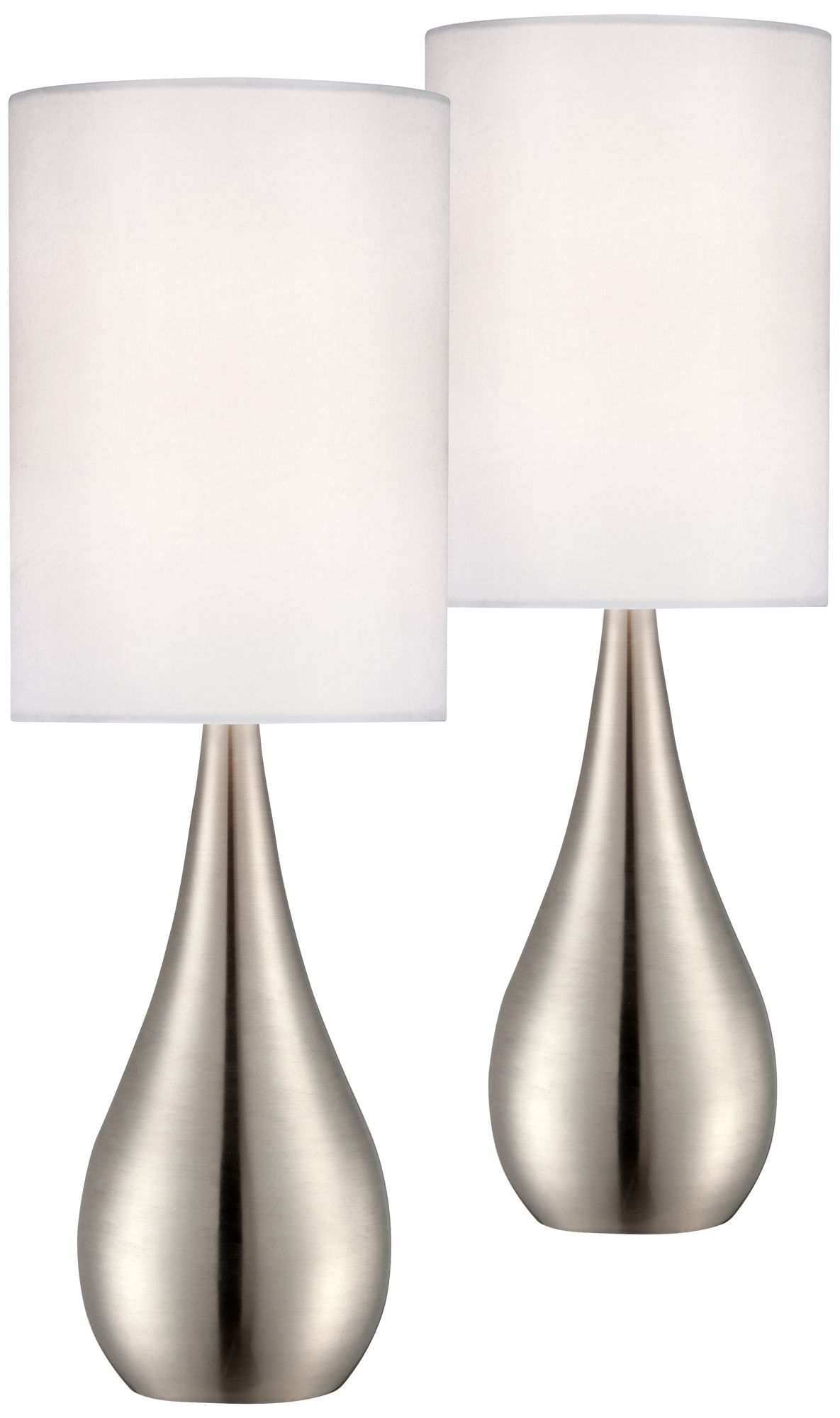 Evans Teardrop Brushed Nickel Table Lamp