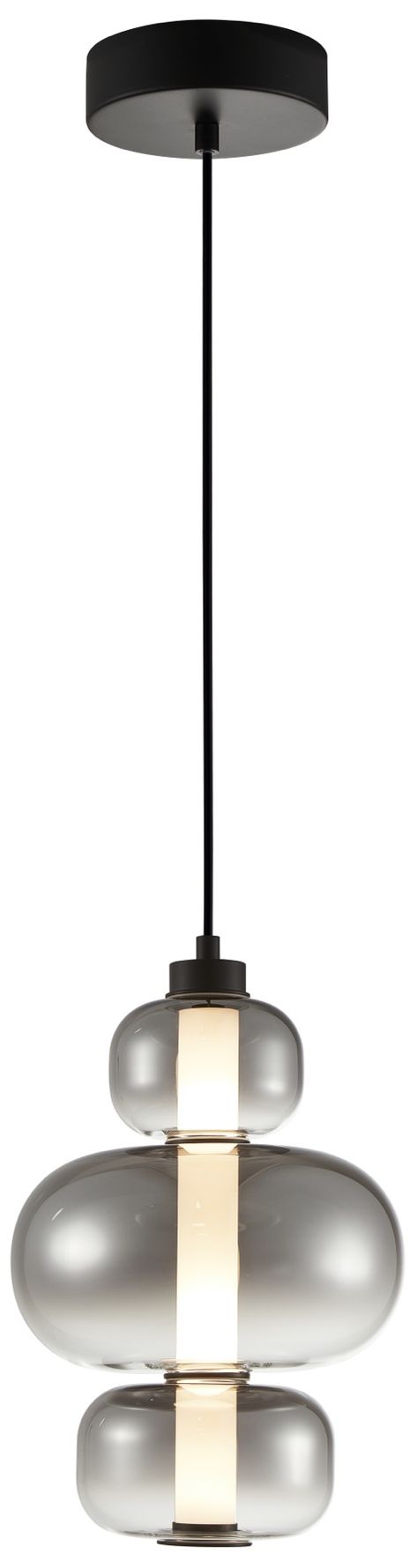Artcraft Astra 9" Wide Black Smoke Glass Led Mini Pendant