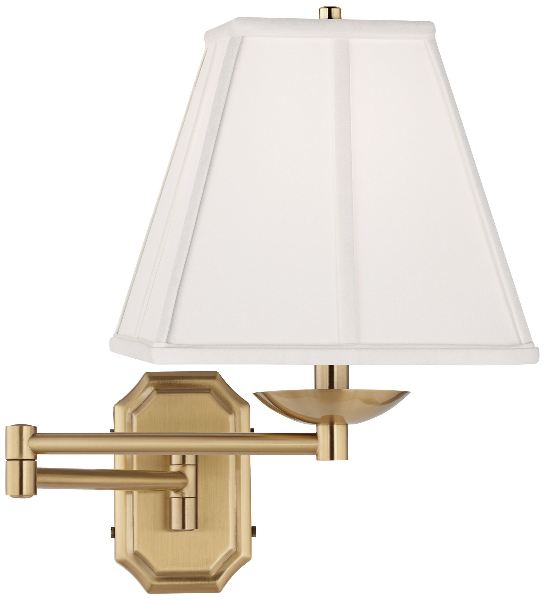 Ivory Classic Square Alta Cut Corner Antique Brass Swing Arm