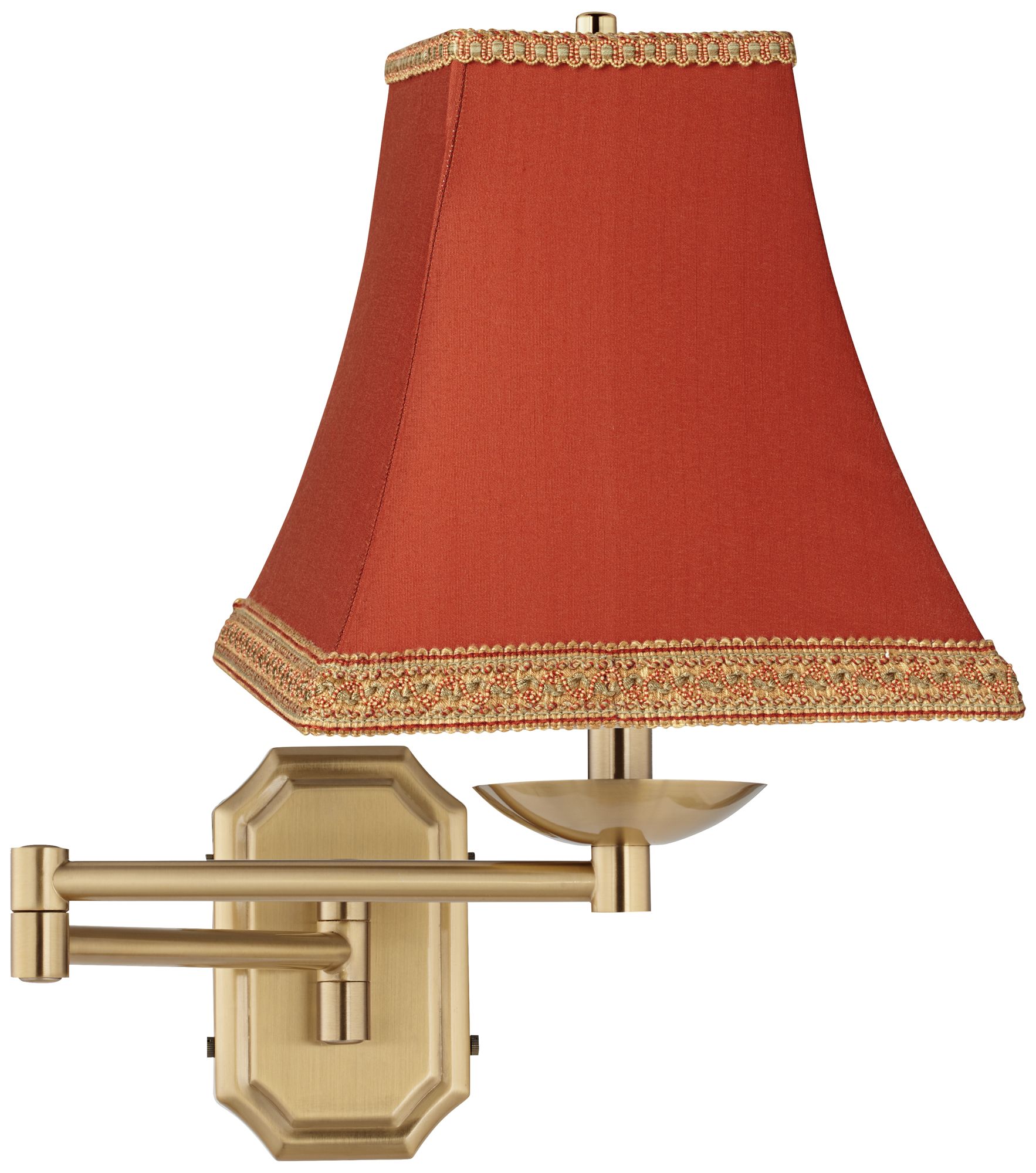 Rust Orange Alta Cut Corner Antique Brass Swing Arm