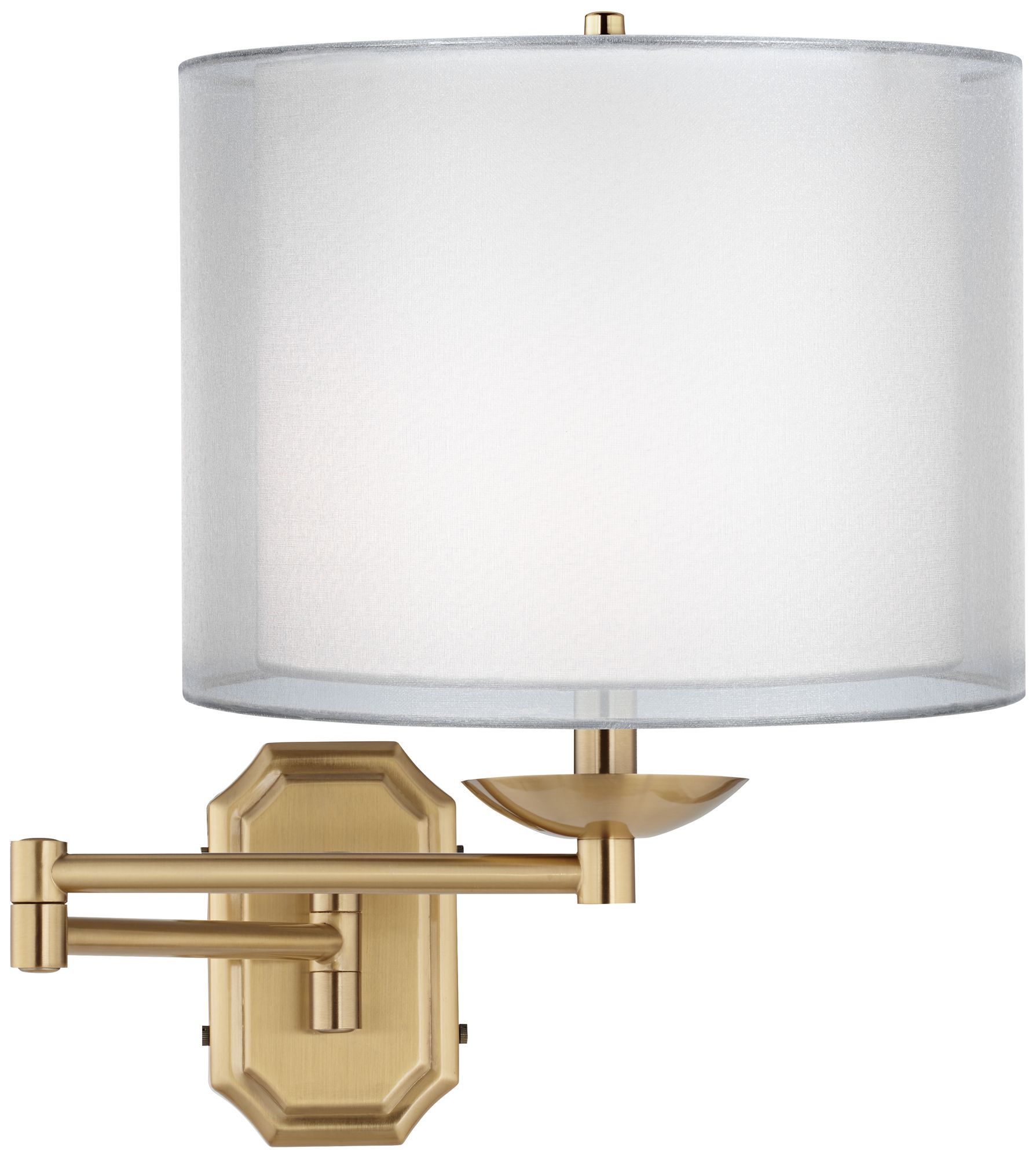 Double Sheer Silver Alta Cut Corner Antique Brass Swing Arm