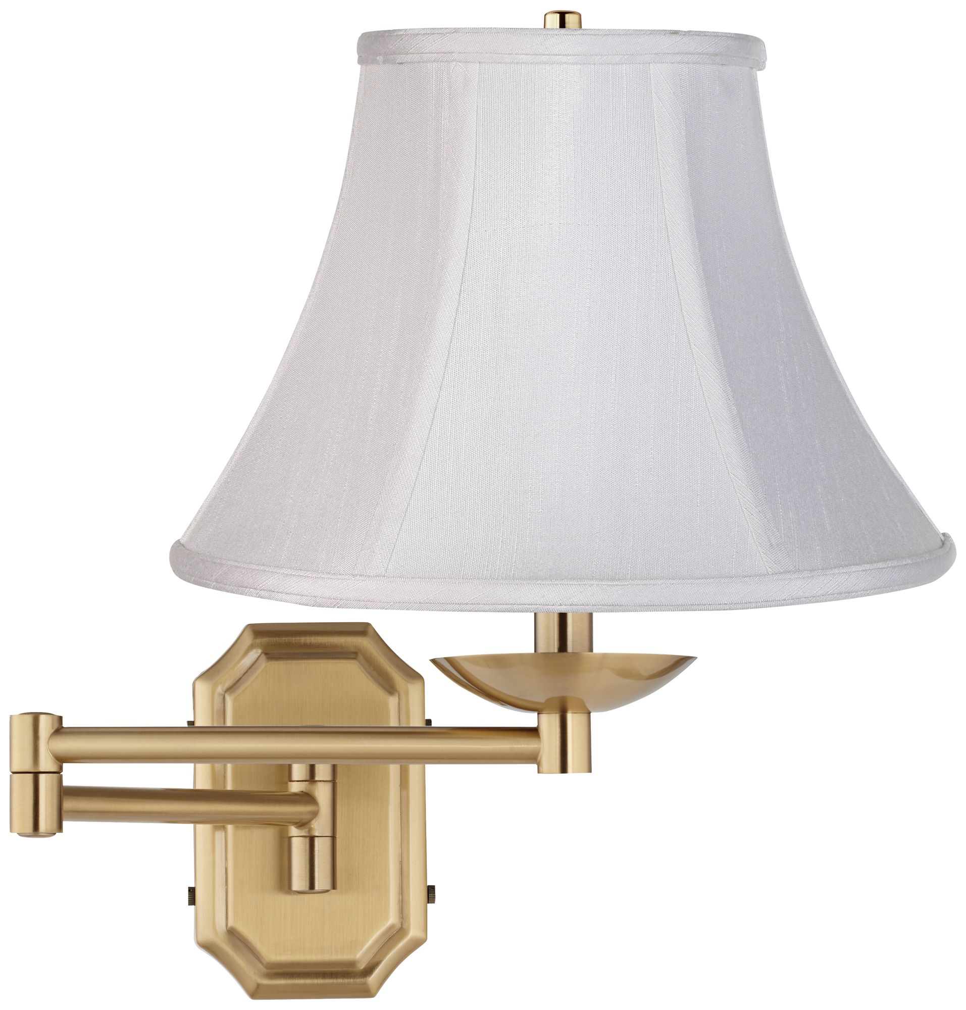 White Bell Alta Cut Corner Antique Brass Swing Arm