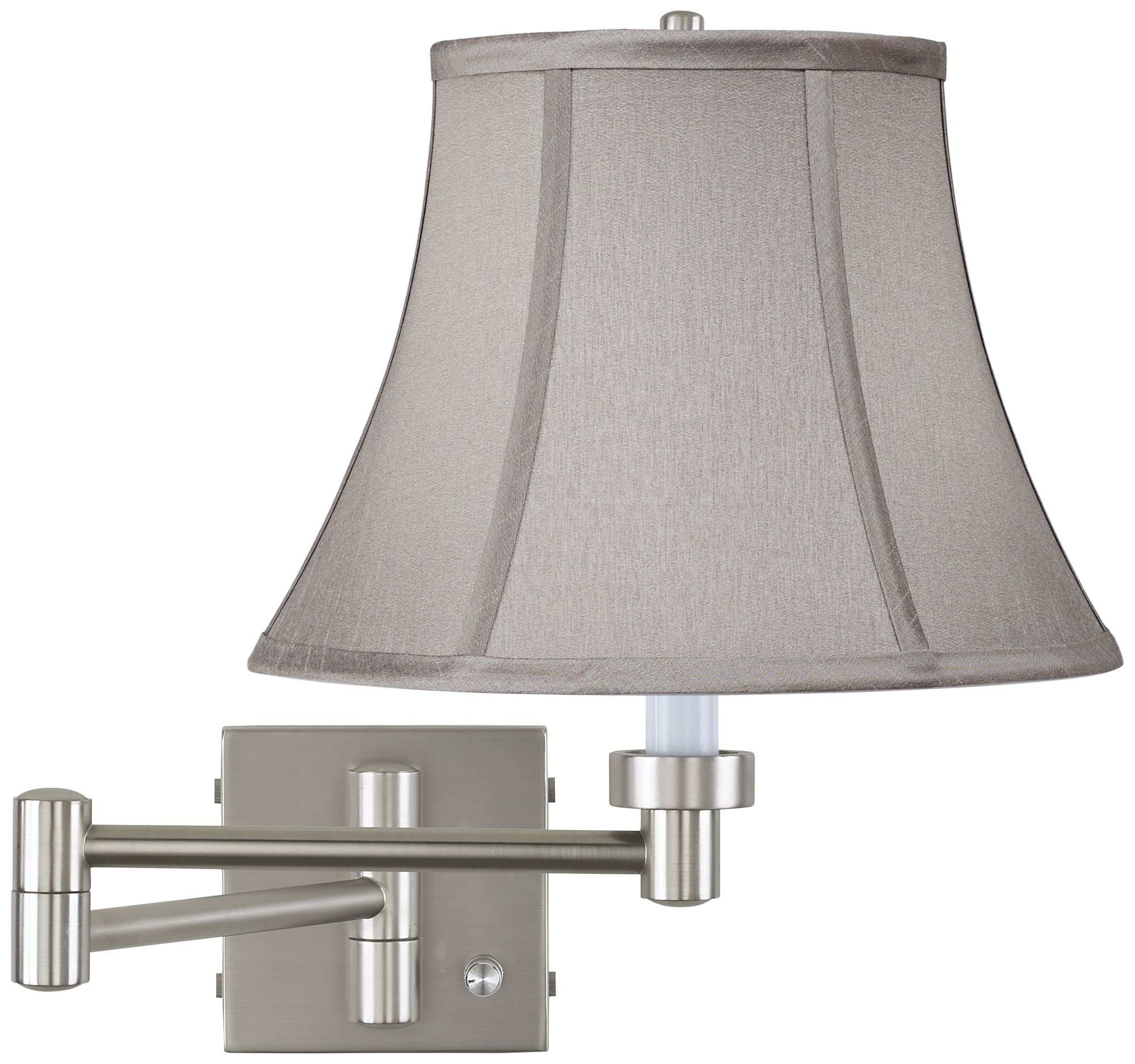 Pewter Gray Bell Brushed Nickel Swing Arm Wall Lamp 17A42 Lamps Plus