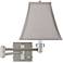Pewter Gray Square Brushed Nickel Swing Arm Wall Lamp