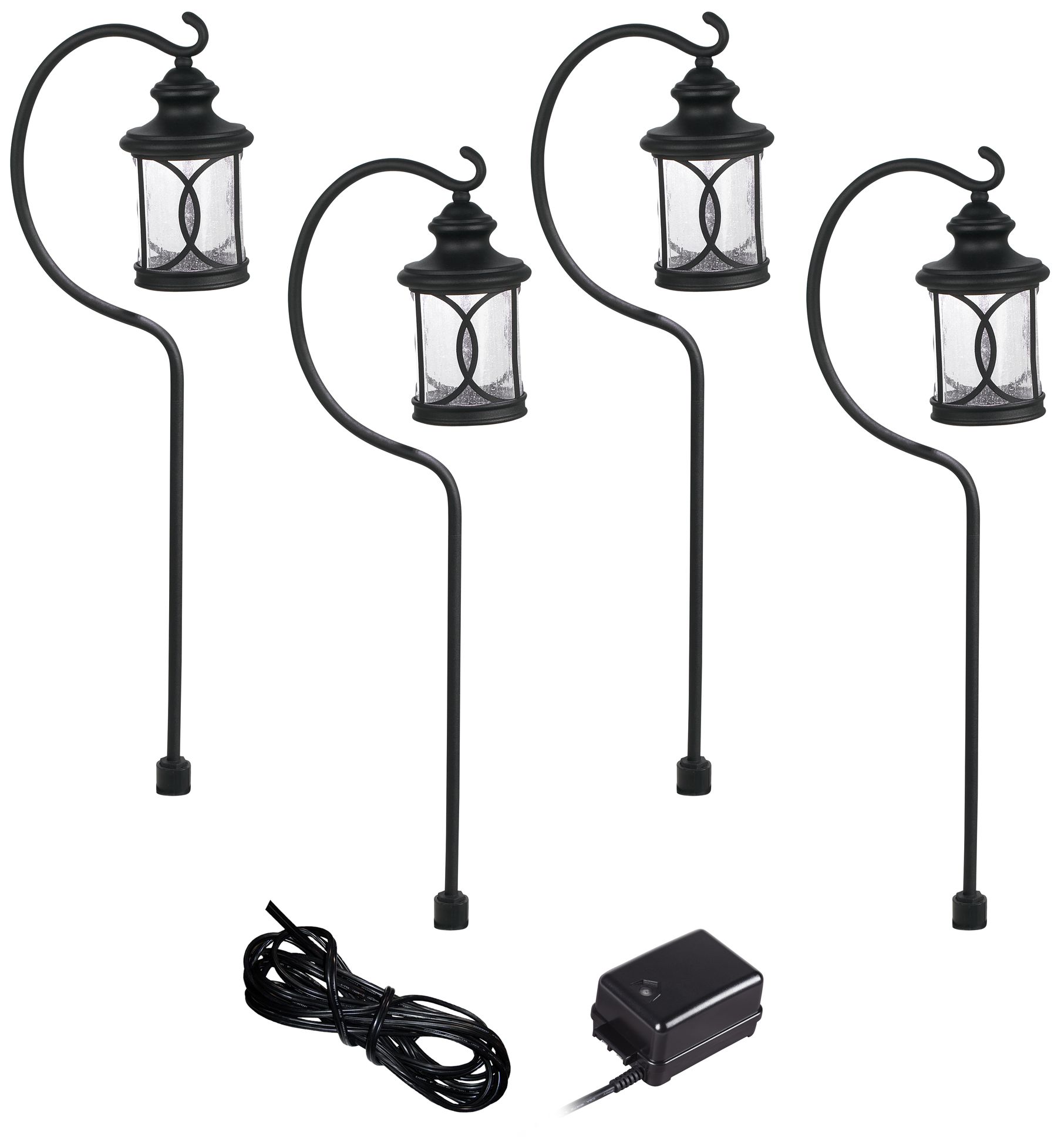 Capistrano Black 4-Path Light LED Landscape Lighting Kit
