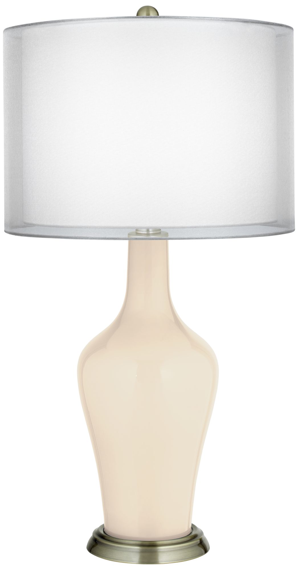 Steamed Milk Double Sheer Silver Shade Anya Table Lamp