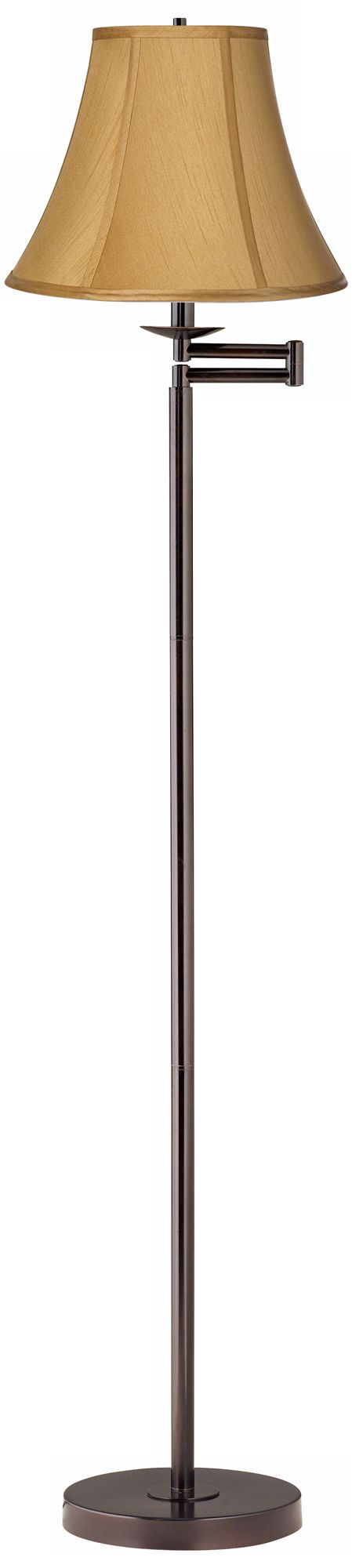 Coppery Gold Bronze Swing Arm Floor Lamp