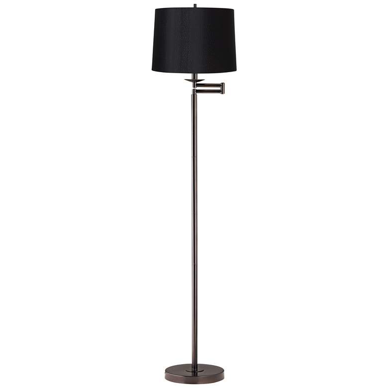 Black Drum Bronze Swing Arm Floor Lamp