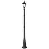 Bellagio 95 3/4&quot; High Black Post Light with Flat Base Pole