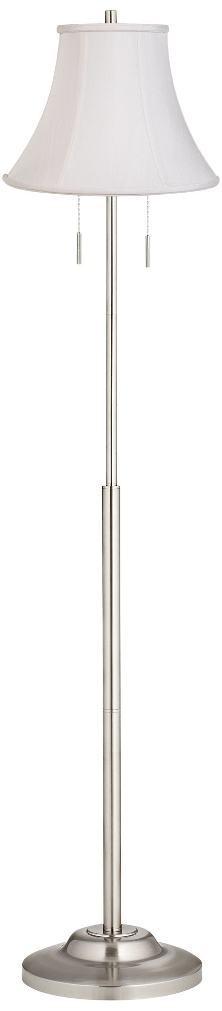 Abba Imperial White Bell Twin Pull Chain Floor Lamp 17f27