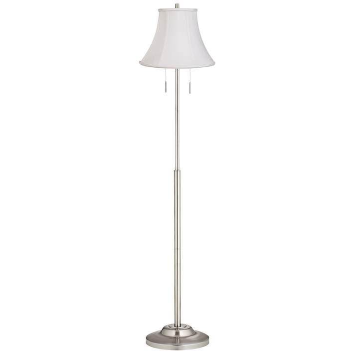 Abba Imperial White Bell Twin Pull Chain Floor Lamp 17f27