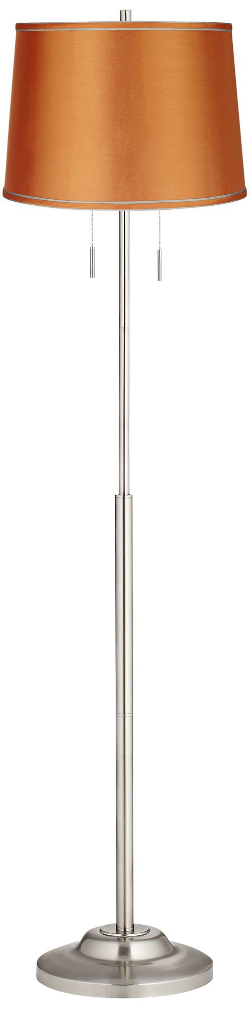 Abba Satin Orange Twin Pull Chain Floor Lamp 17F35 Lamps Plus