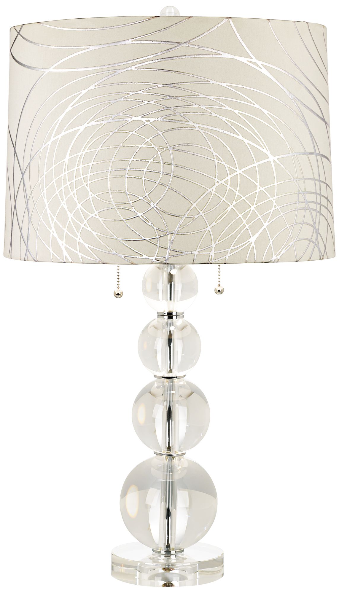 Abstract Silver Circles Stacked Crystal Spheres Table Lamp 17F44