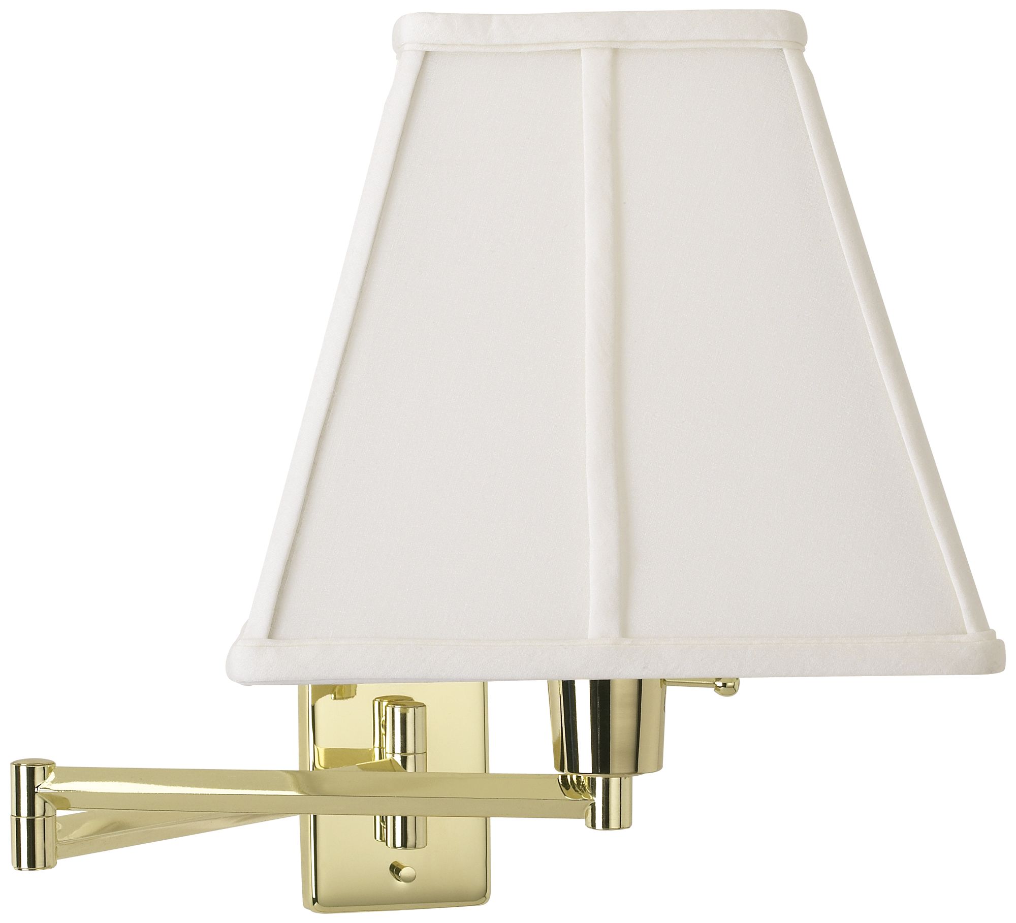White Square Shade Plug-In Style Swing Arm Wall Lamp