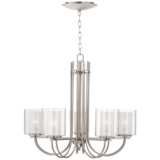 Melody 26 3/4&quot;W Brushed Nickel Chandelier with LED Canopy