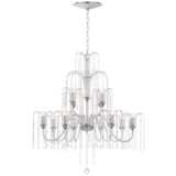 Crystal Rain 33&quot;W Crystal Chandelier with LED Canopy