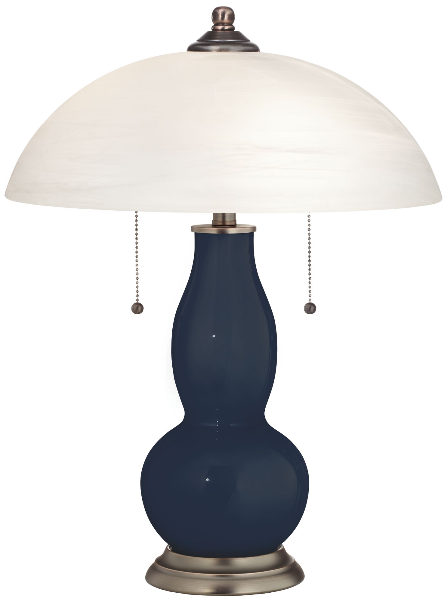 Naval Gourd-Shaped Table Lamp with Alabaster Shade
