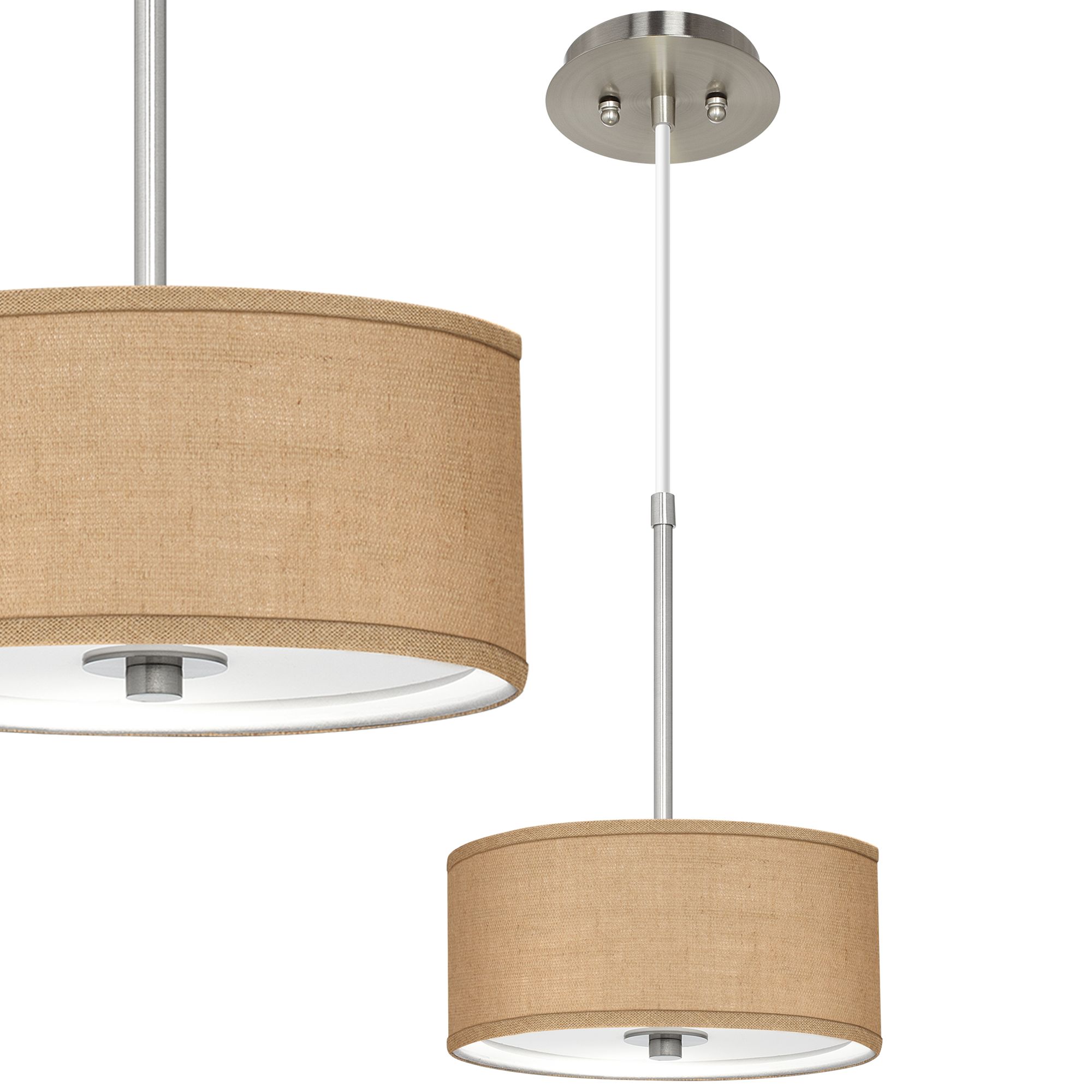 Woven Burlap 10 1/4" Wide Mini Pendant