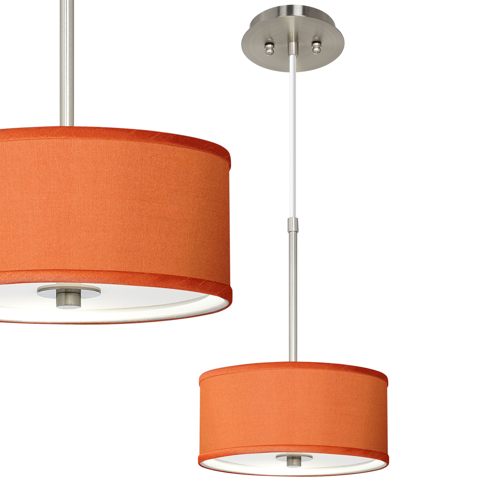 Orange Polyester 10 1/4" Wide Mini Pendant