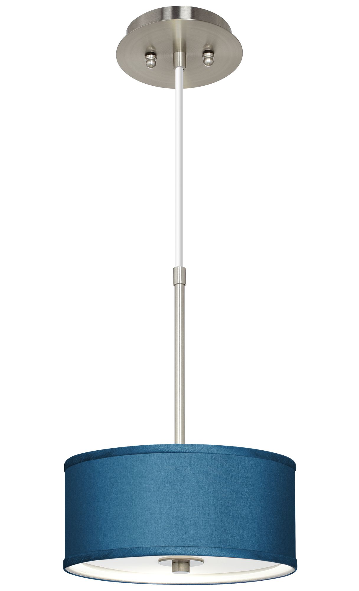 Blue Faux Silk 10 1/4" Wide Mini Pendant