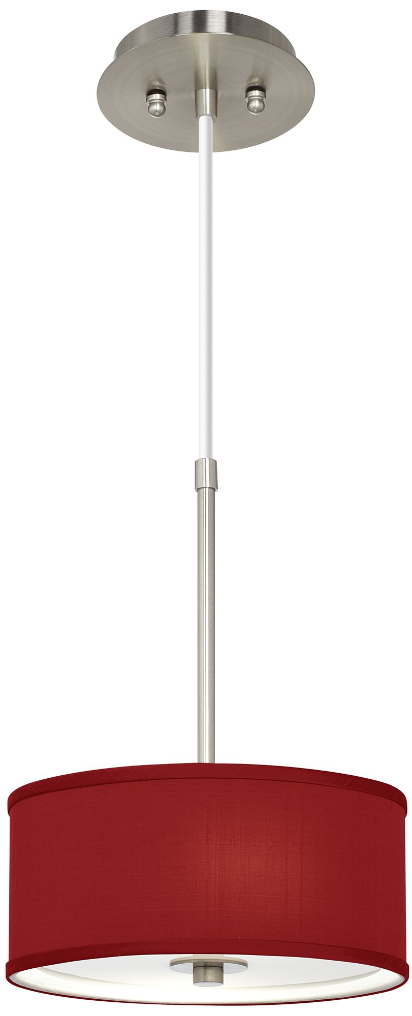 Red Textured Faux Silk 10 1/4" Wide Mini Pendant