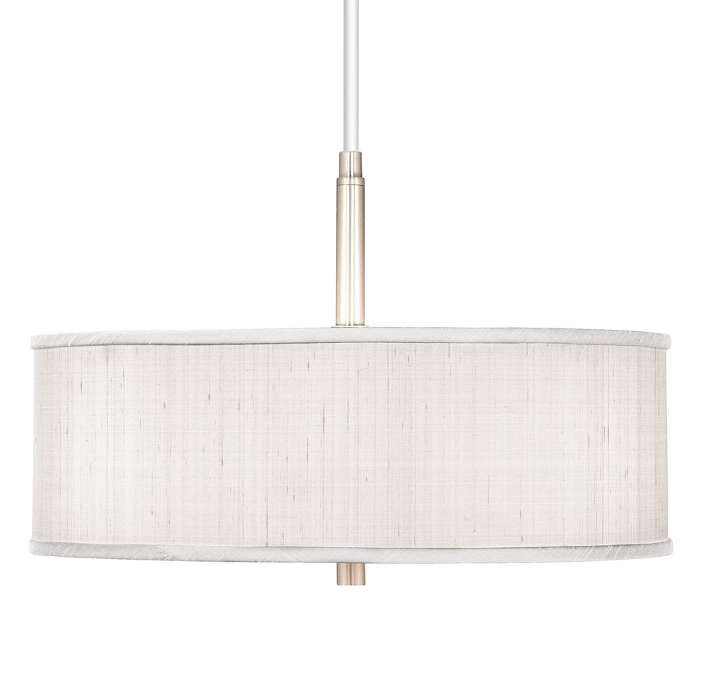 Cream Textured Polyester 16" Wide Pendant Chandelier