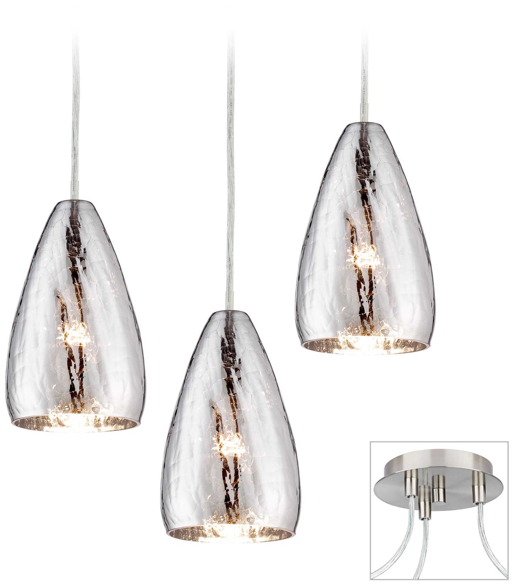 Possini Euro Portico Brushed Nickel Triple Swag Chandelier