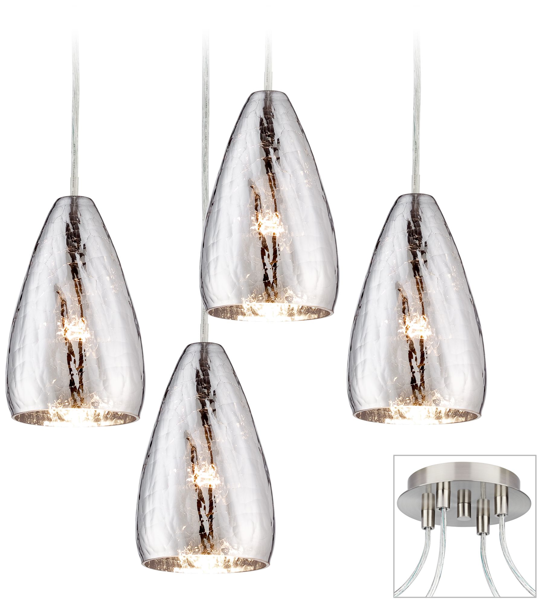 Possini Euro Design Portico Brushed Nickel 4 Swag Chandelier