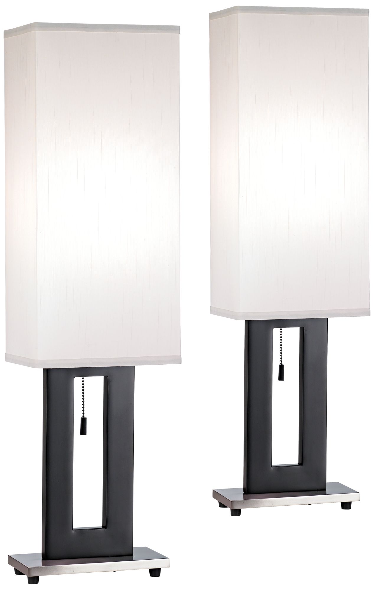 Milly Modern Black Table Lamp Set of 2 12D26 Lamps Plus