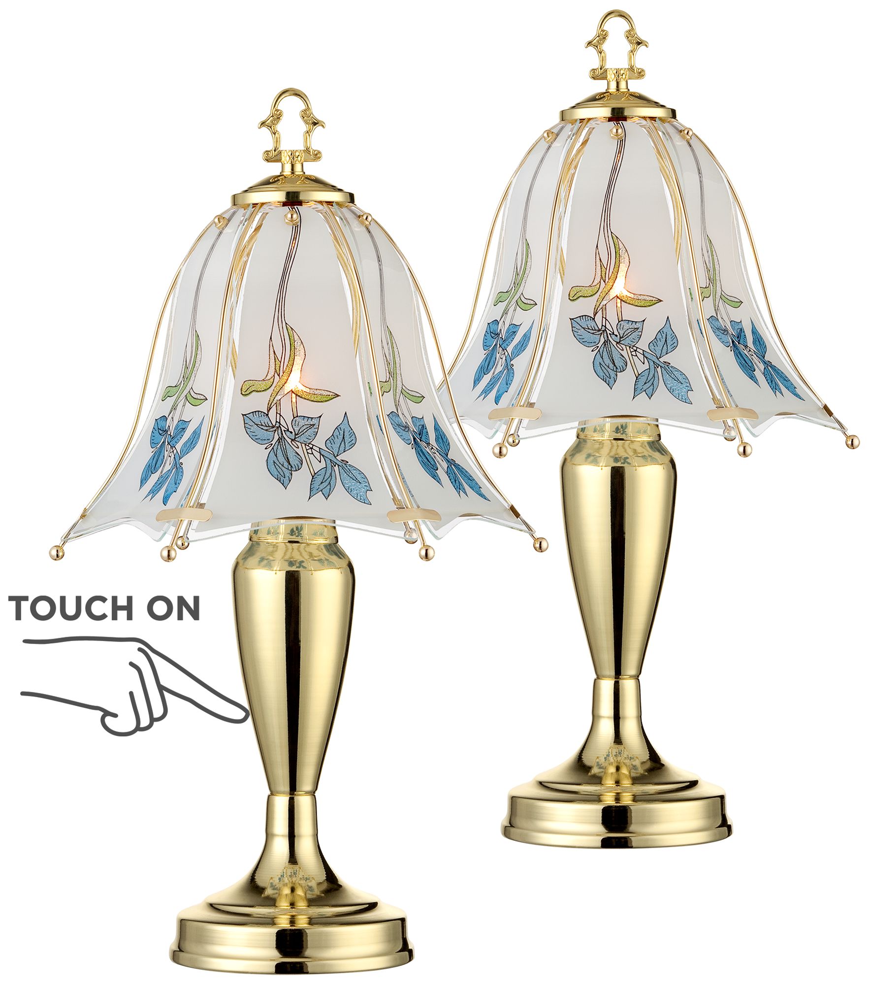 blue table lamps set of 2