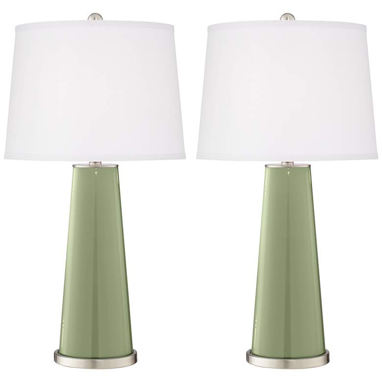 Image 2 Majolica Green Leo Table Lamp Set of 2