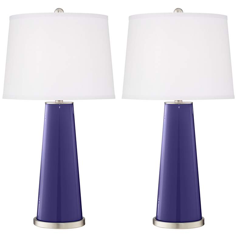 Image 2 Valiant Violet Leo Table Lamp Set of 2