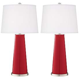 Ribbon Red Leo Table Lamp Set of 2