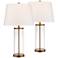 Glass and Gold Cylinder Fillable Table Lamp Set of 2