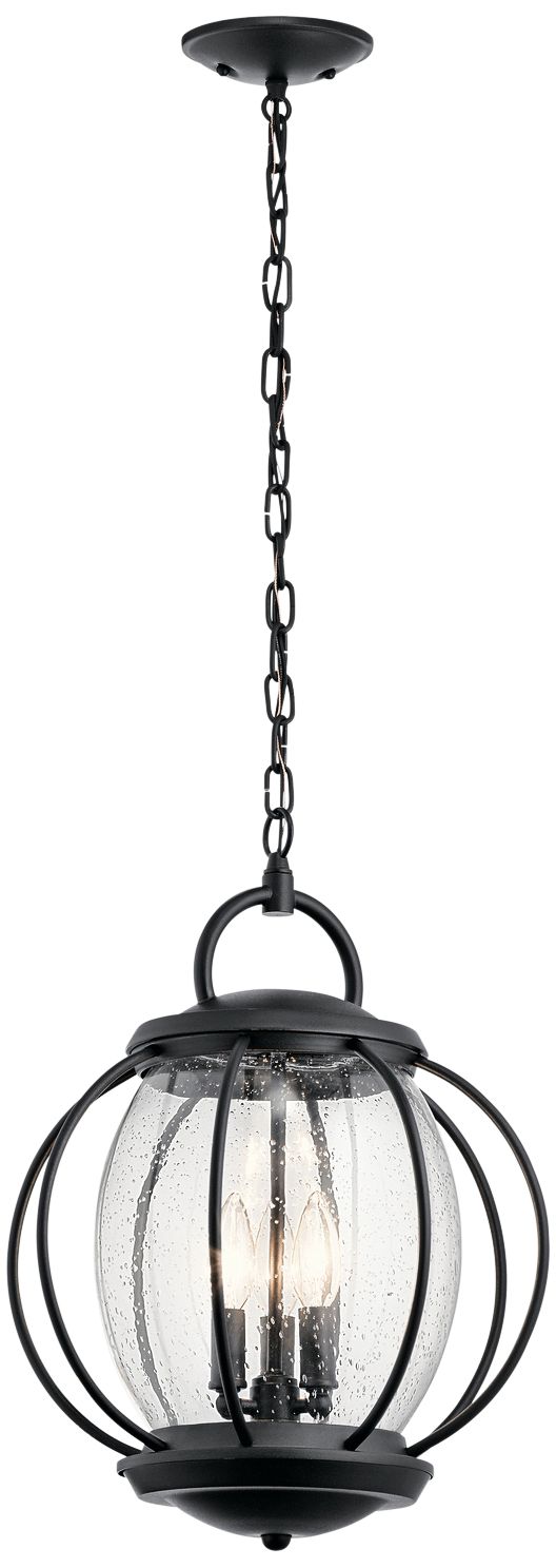 Kichler Vandalia 19" High Textured Black Outdoor Hanging Light