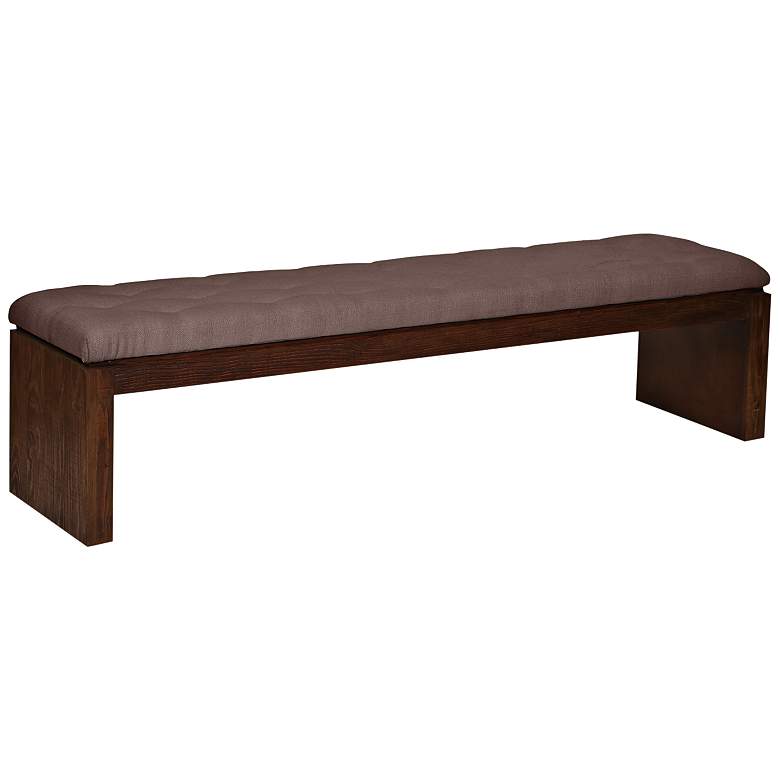 Cannes Brown Fabric Tufted Bench