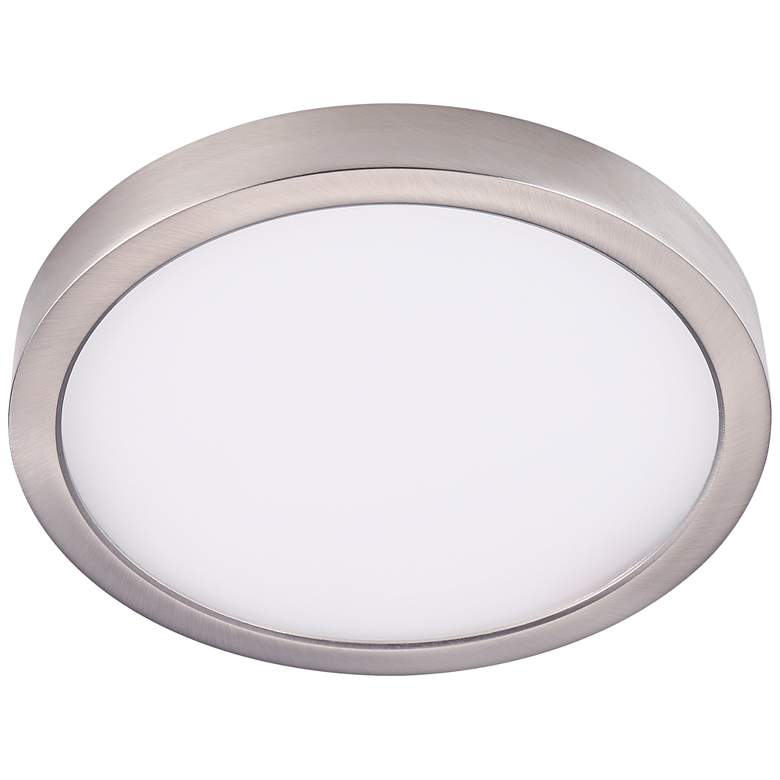 Image 2 Disk 8" Wide Nickel Round LED Indoor-Outdoor Ceiling Light