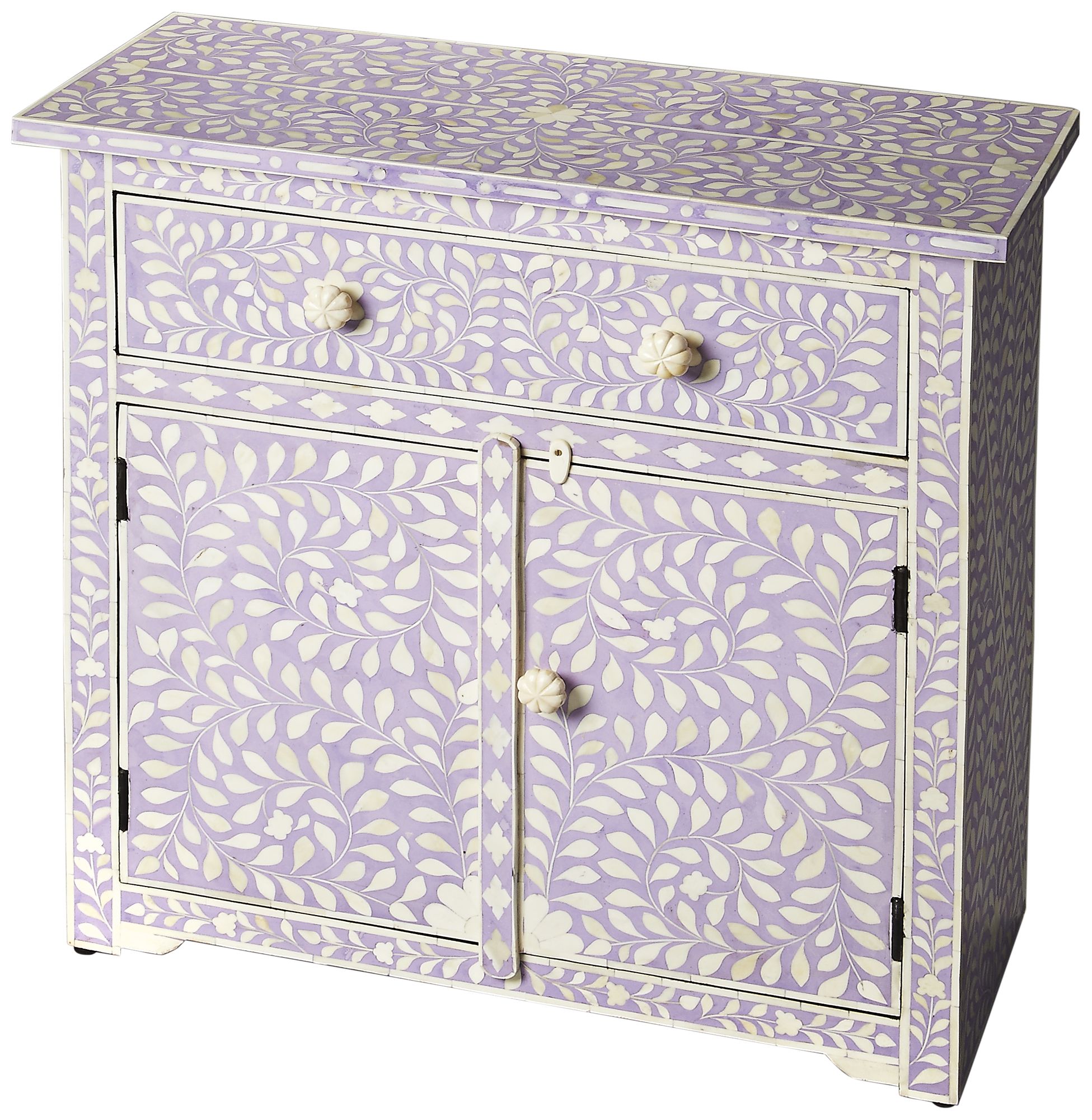 Vivienne 29" Wide Bone Inlay Purple 2-Door Console Table